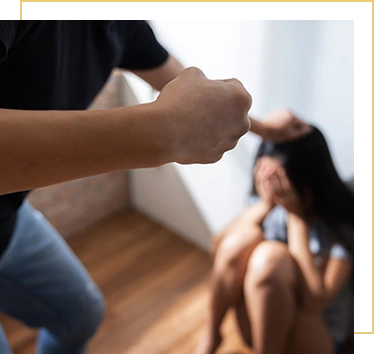 View of Asian Man Beating Up his Wife for Domestic Violence Concept