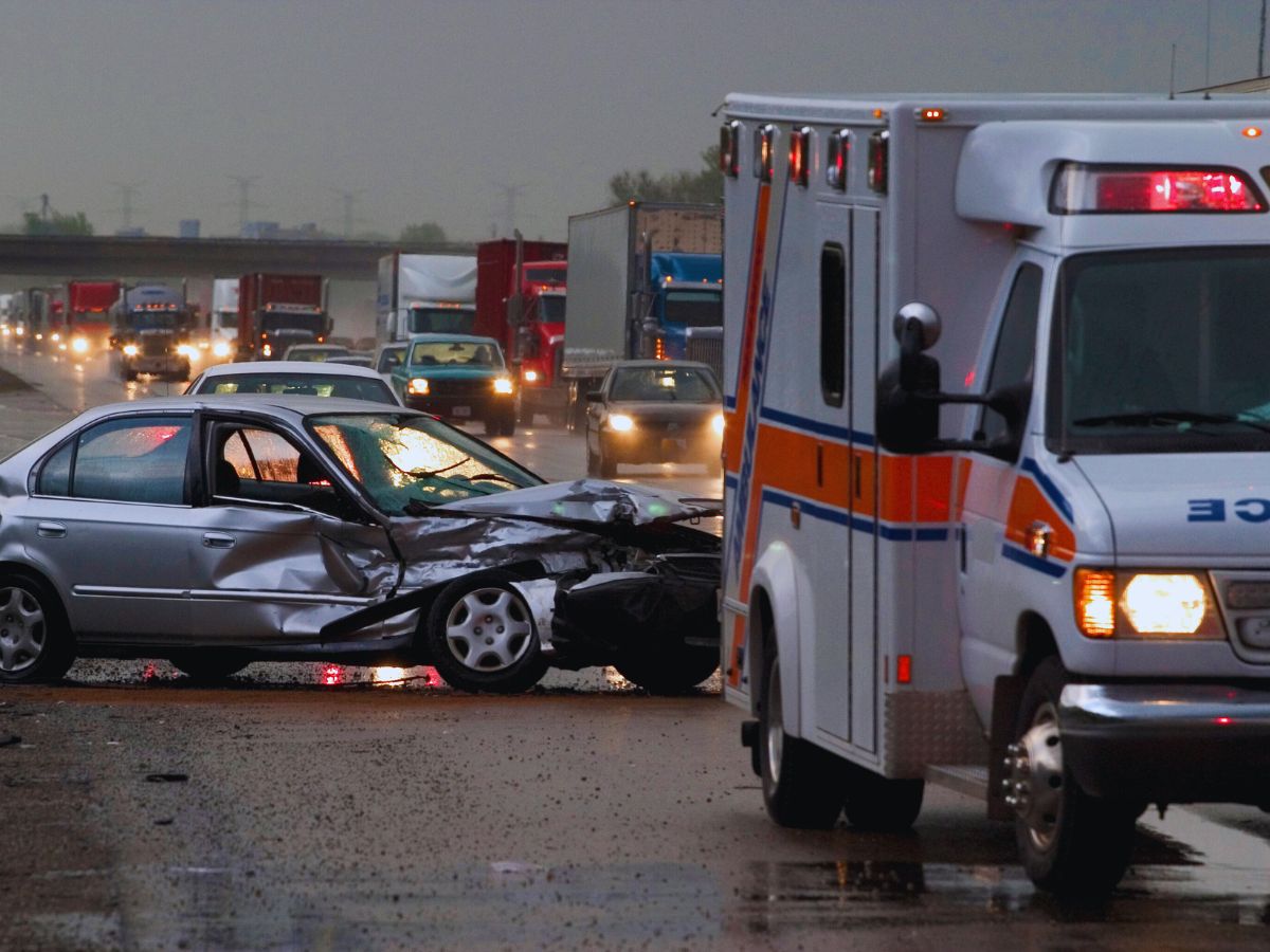 Car accident scene due to reckless driving in California