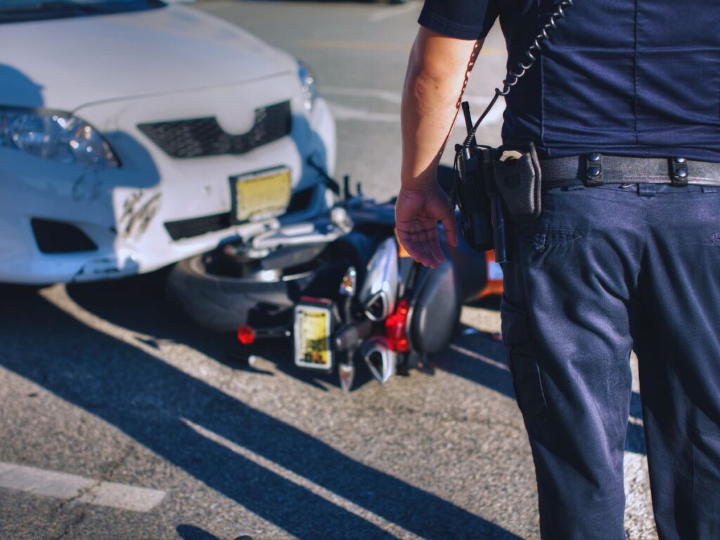 Car accident scene due to reckless driving in California