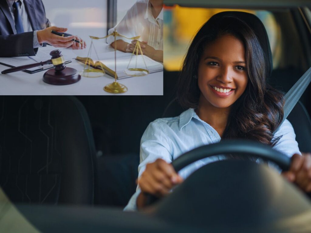 SUSPENDED LICENSE IN SOUTHERN CALIFORNIA: A happy driver smiling after consulting with a traffic ticket attorney about her suspended license.