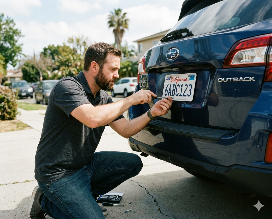 Fastening a License Plate