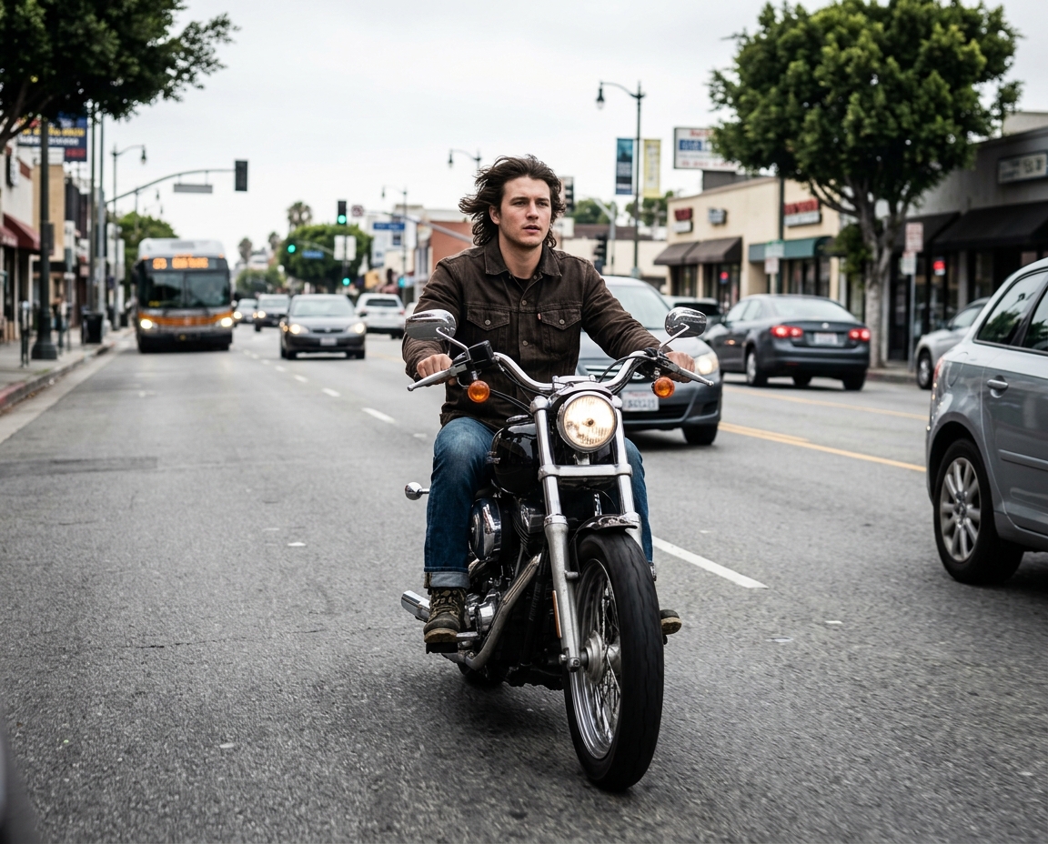 motorcycle without a helmet