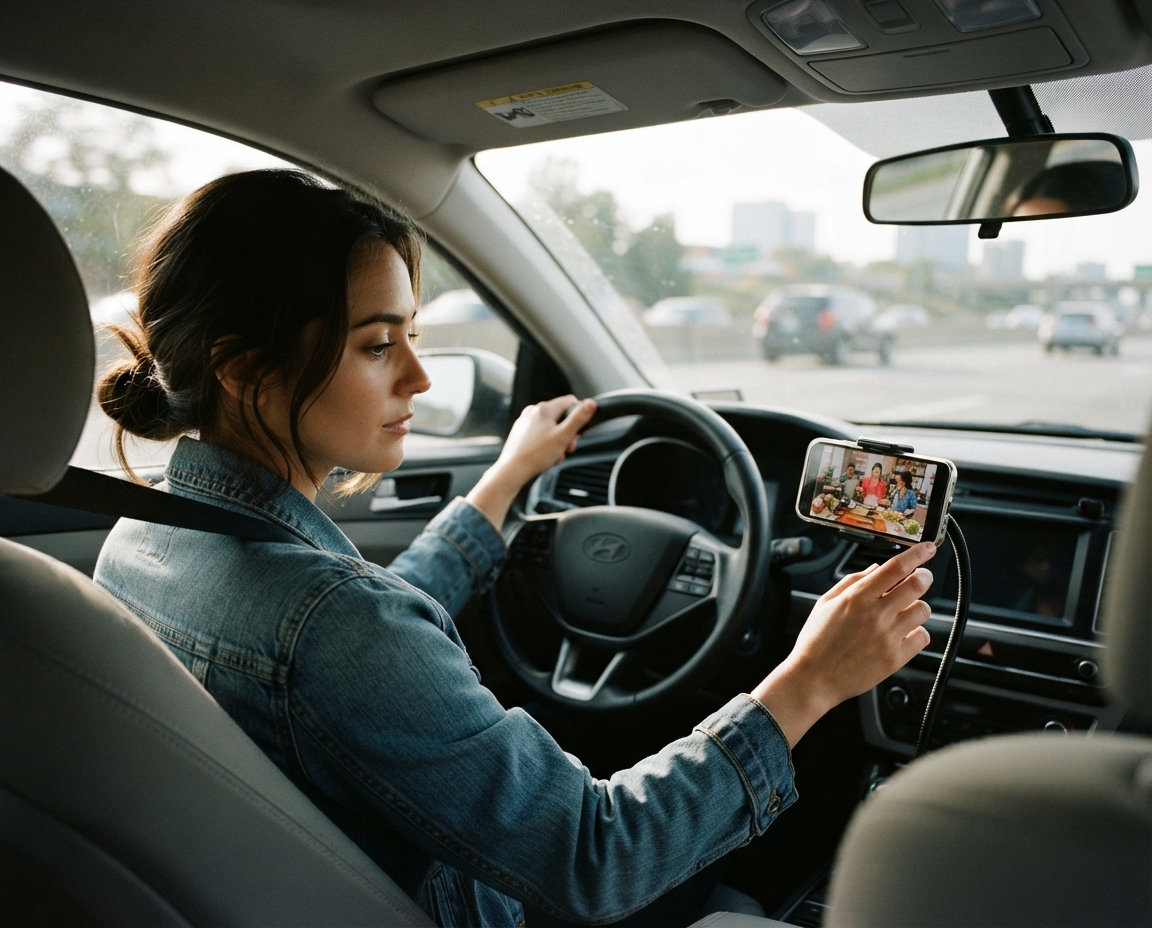 video displays while driving