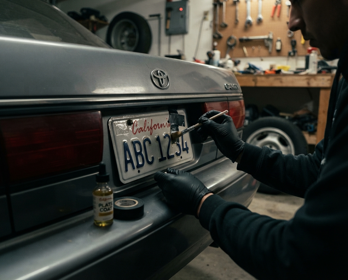 altering a license plate