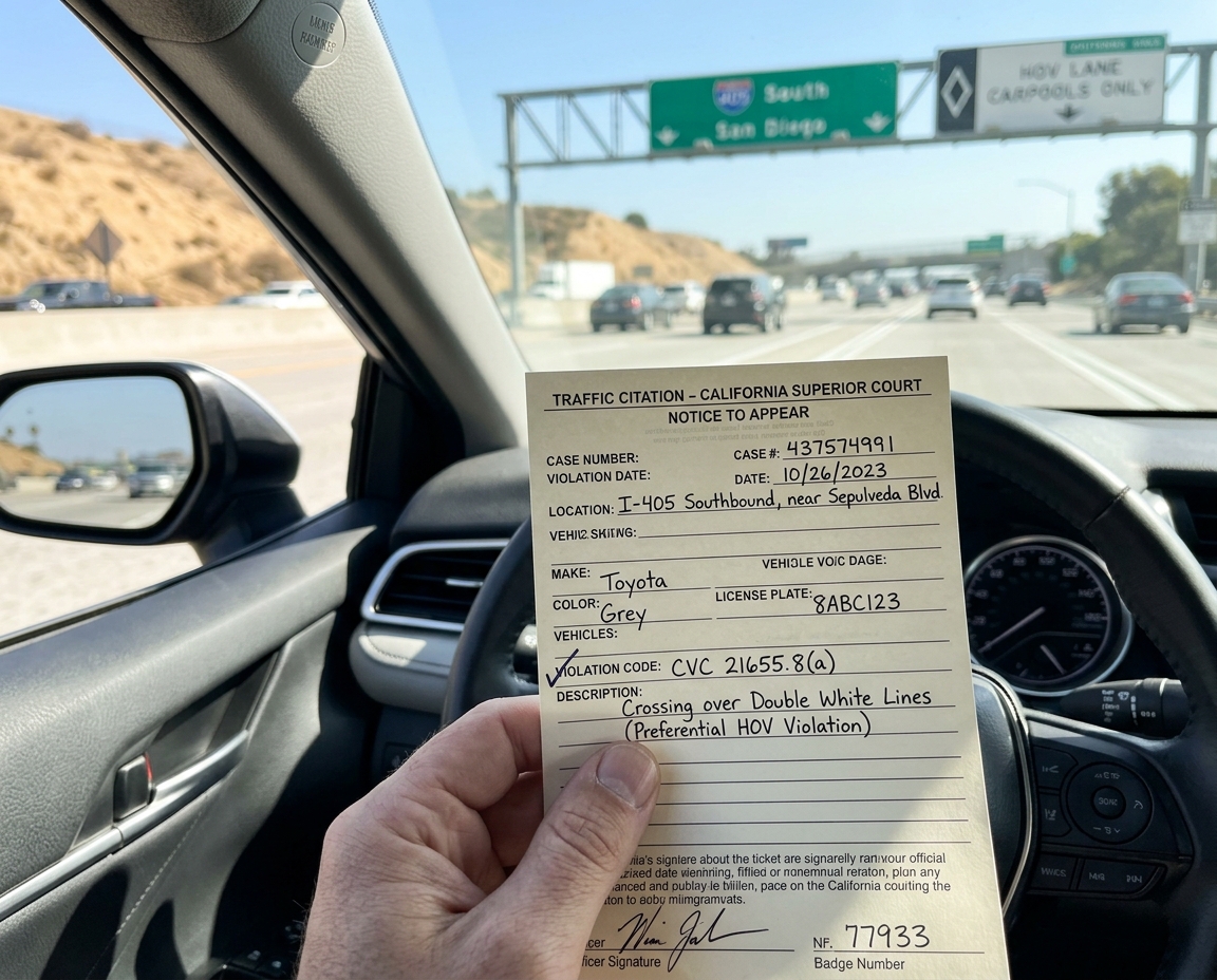 PREFERENTIAL HOV LANE VIOLATION