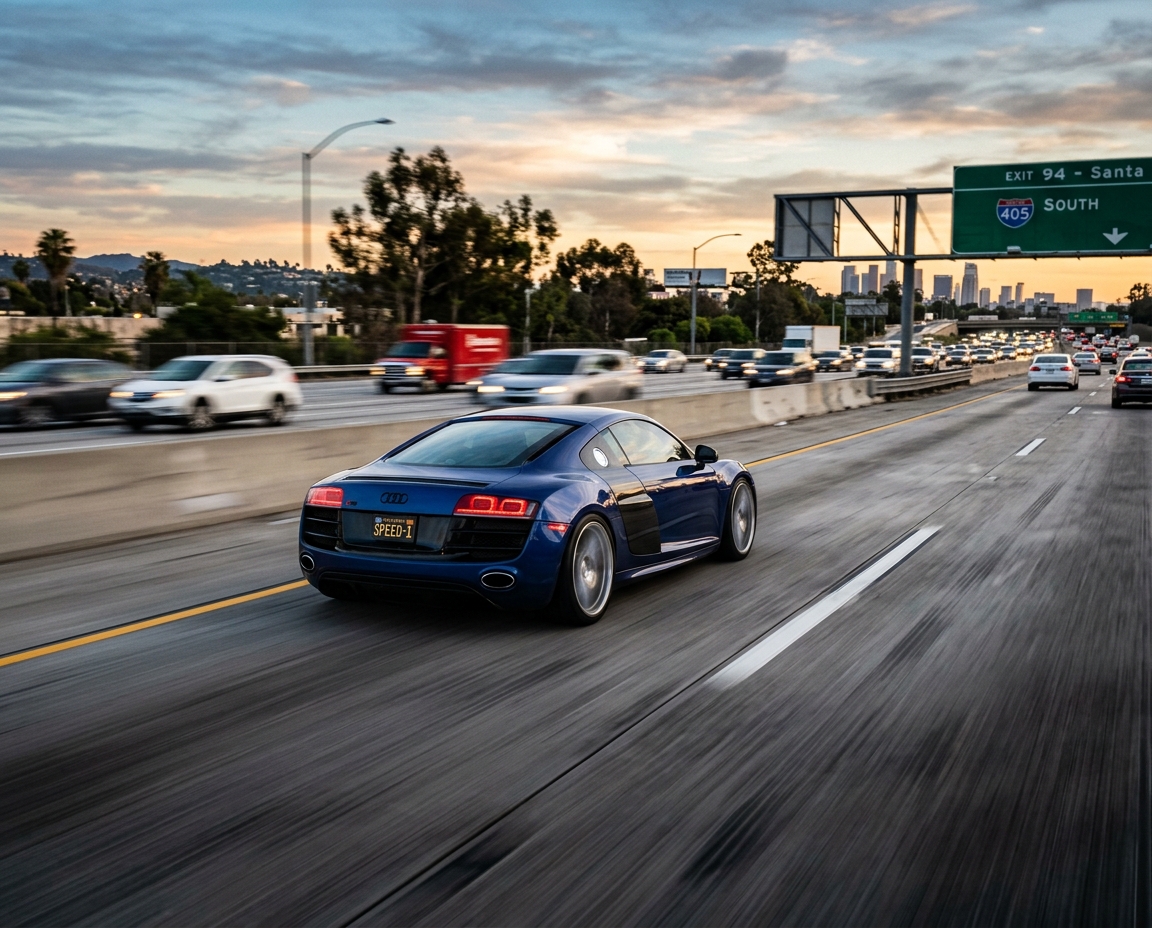 speeding on the freeway