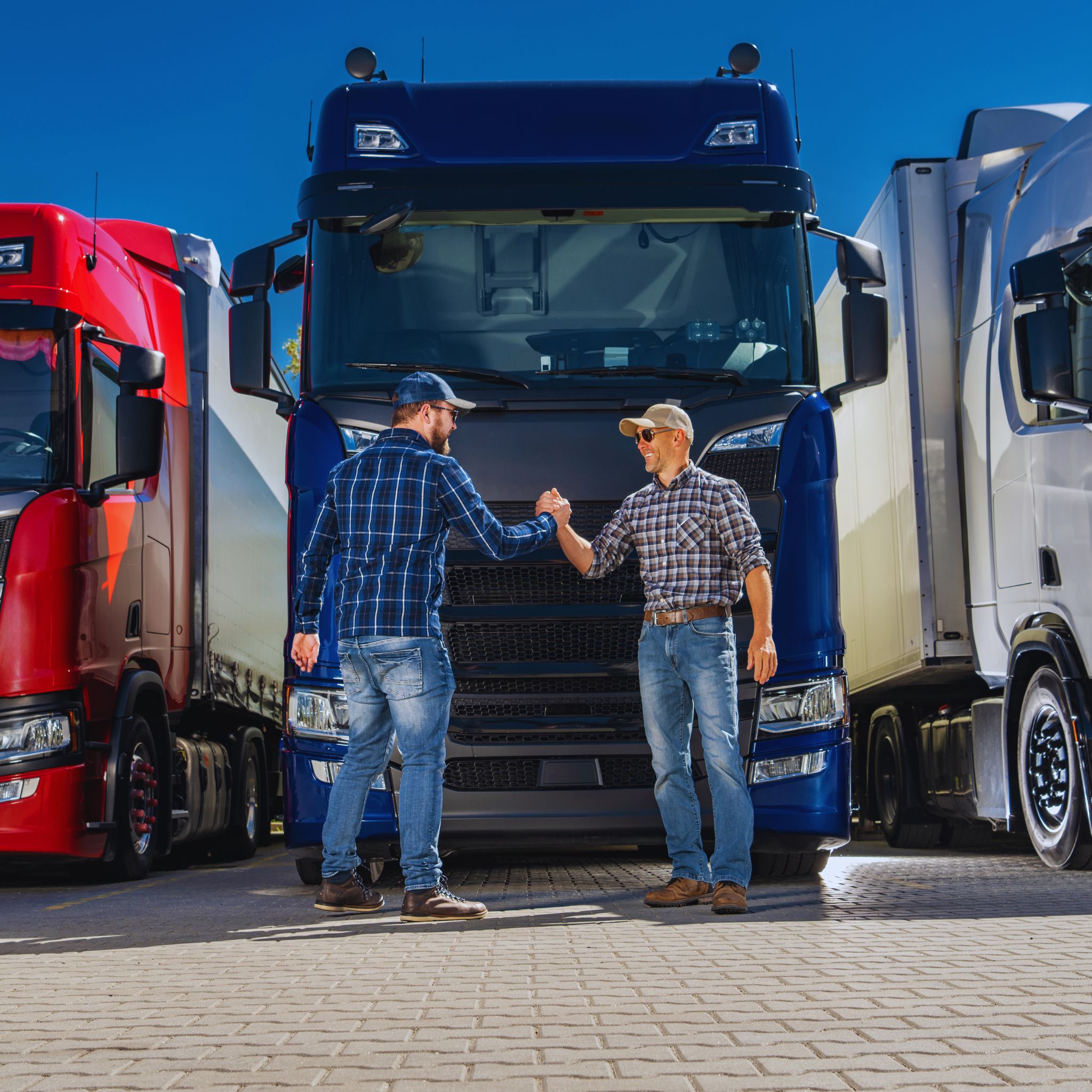 Commercial Drivers in uniform operating a large vehicle.